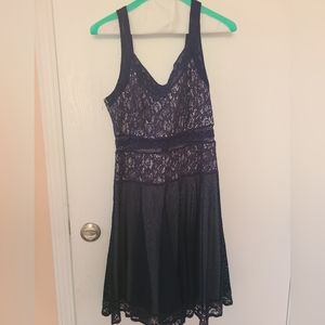 Lacy summer dress peek a boo lace at waste